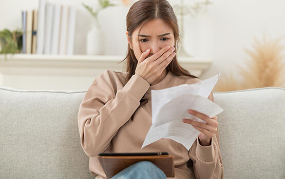 Person reviewing their credit report