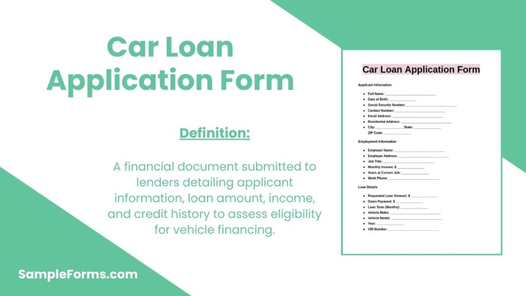 car loan application form