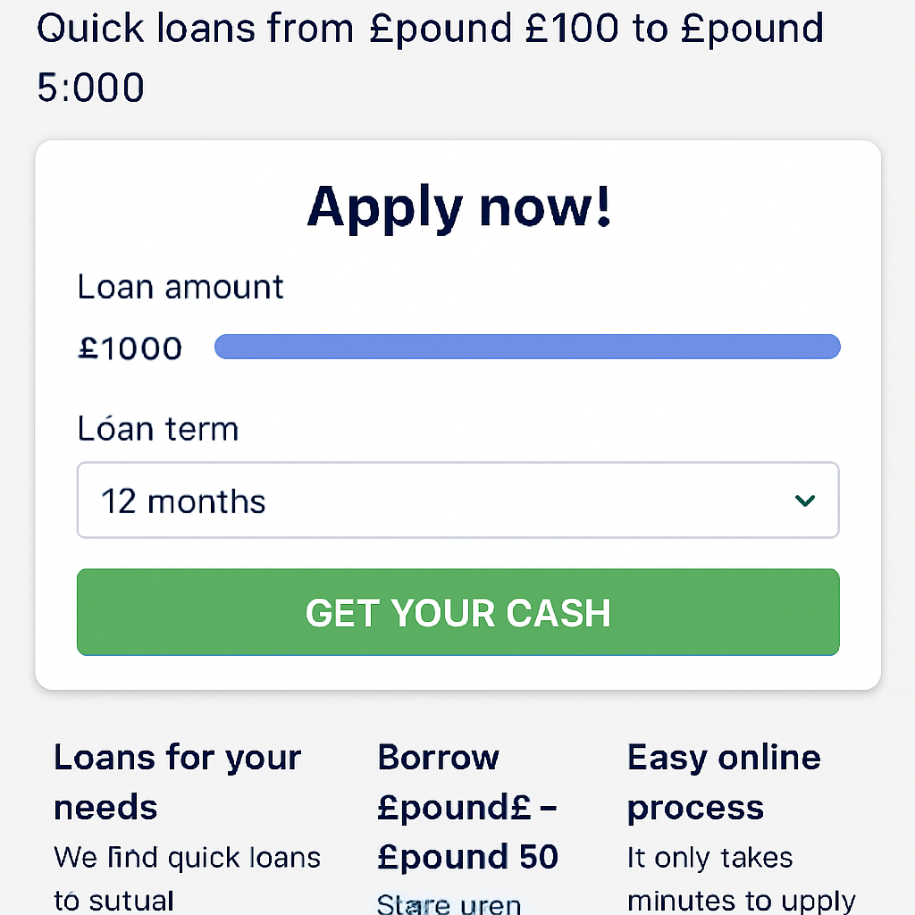 Screenshot of the user-friendly ineedcash.co.uk website interface