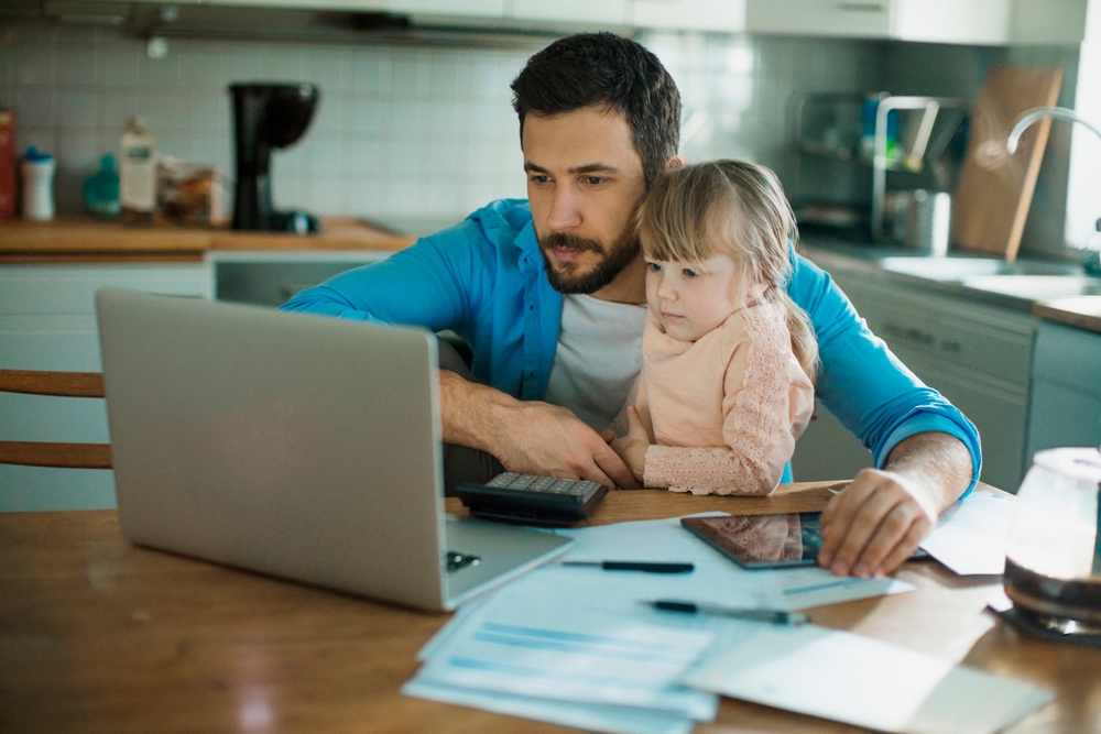 single father managing bills
